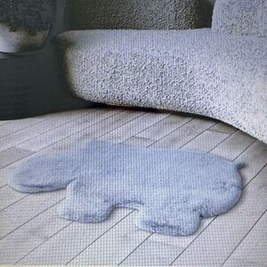 Mon Chateau Faux Fur Shaped Rug - Hippo - NWT